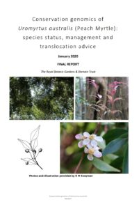Report cover page for Uromyrtus australis conservation genomics report by ReCER